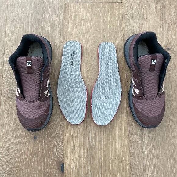 Salomon Shoes Women 8.5 Kaneo W 413812 Hiking Peppercorn Mahogany Burgundy - Picture 12 of 14